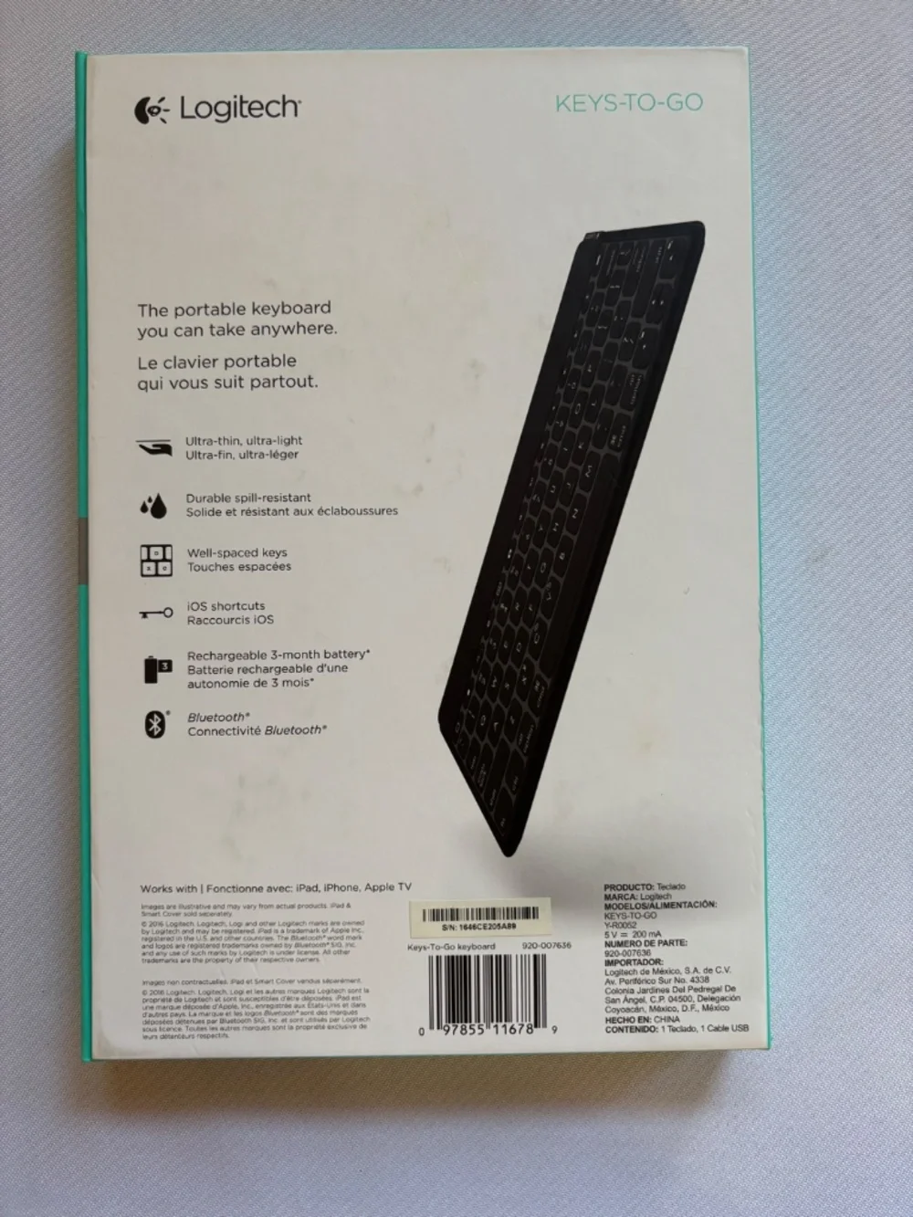 Logitech Keys-To-Go Y-R0052 Ultra-Portable Bluetooth Keyboard – Black